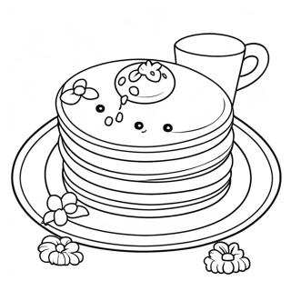 Page A Colorier Petit Dejeuner Avec Crepes Colorees 23974-22090