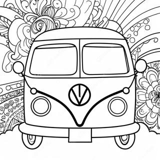 Page A Colorier Van Hippie Groovy 24034-22138