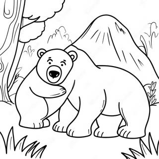 Page A Colorier Ours Grizzly Jouant Avec Des Amis 24074-22169