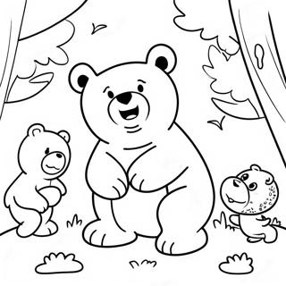 Page A Colorier Ours Grizzly Jouant Avec Des Amis 24074-22172