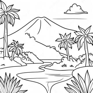 Page A Colorier Paysage Colore Du Salvador 24094-22186