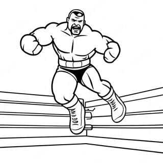 Page A Colorier Lutteur Wwe Sautant Sur Un Adversaire 24104-22194