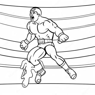 Page A Colorier Lutteur Wwe Sautant Sur Un Adversaire 24104-22196