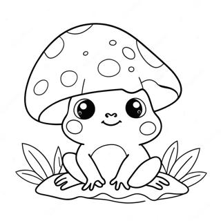 Grenouille Champignon Mignonne Pages À Colorier