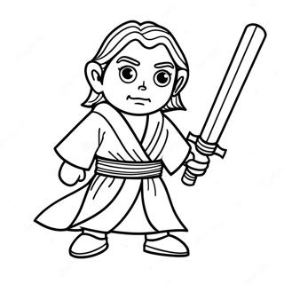 Page A Colorier De Jedi Colore Avec Sabre Laser 24185-22250