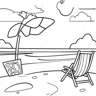 Page A Colorier De Scene De Plage Estivale Chic 24214-22269