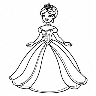 Page A Colorier De La Princesse Noire Elegante En Robe Royale 24325-22363