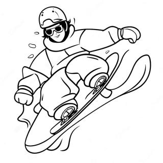 Page A Colorier Dun Snowboarder Cool Realisant Des Figures 24335-22371