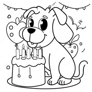 Page A Colorier Fete Danniversaire De Chien 24404-22422