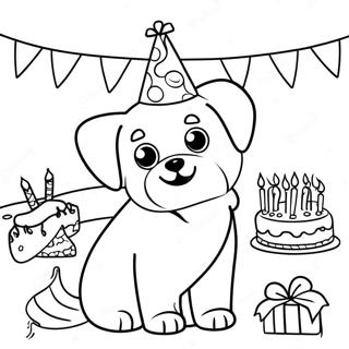 Page A Colorier Fete Danniversaire De Chien 24404-22423