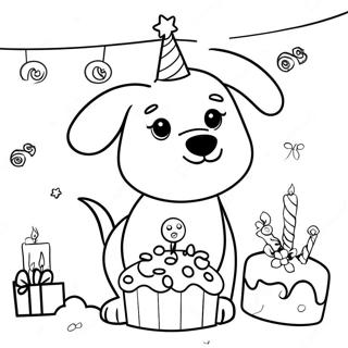 Page A Colorier Fete Danniversaire De Chien 24404-22424