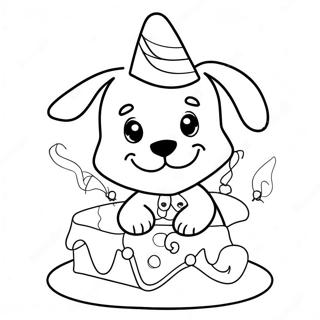 Page A Colorier Celebration Danniversaire De Chiot Mignon 24405-22426