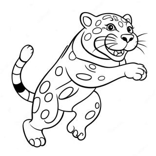 Page A Colorier Mascotte Jaguar Sautant 24415-22434