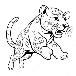 Page A Colorier Mascotte Jaguar Sautant 24415-22436