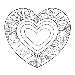 Page A Colorier De Coeur Mignon Pour La Saint Valentin 24505-22505