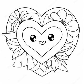 Page A Colorier De Coeur Mignon Pour La Saint Valentin 24505-22507