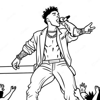 Page A Colorier De Nle Choppa En Performance Sur Scene 24525-22524