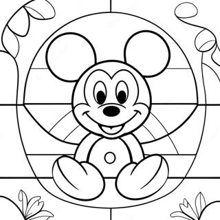 Page A Colorier En Vitrail De Mickey Mouse 24545-22540