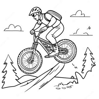 Page A Colorier De Cycliste De Montagne Cool Sautant Par Dessus Une Rampe 24595-22577