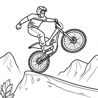 Page A Colorier De Cycliste De Montagne Cool Sautant Par Dessus Une Rampe 24595-22578