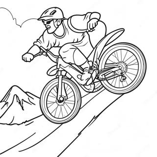 Page A Colorier De Cycliste De Montagne Cool Sautant Par Dessus Une Rampe 24595-22579