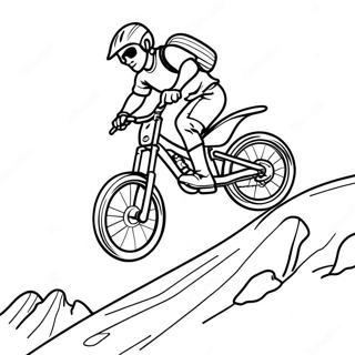 Page A Colorier De Cycliste De Montagne Cool Sautant Par Dessus Une Rampe 24595-22580