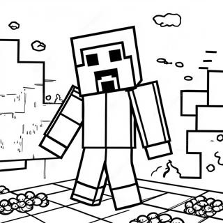 Minecraft Steve Pages À Colorier