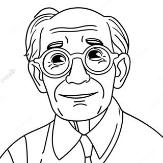 Page A Colorier De Grand Pere Drole Avec Des Lunettes 24726-22674