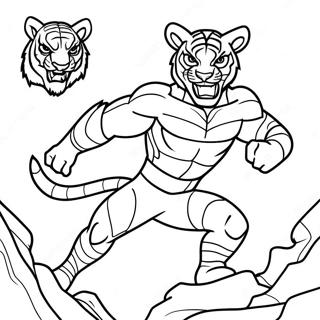 Page A Colorier De Beast Boy Se Transformant En Tigre 24756-22700