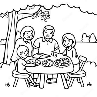 Dessin A Colorier Dun Pique Nique En Famille Heureux 24936-22841