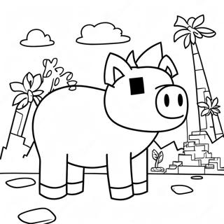 Dessin A Colorier Dun Cochon Minecraft 24955-22854