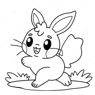 Page A Colorier Scorbunny Mignon En Train De Courir 24966-22865