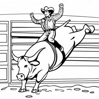 Page A Colorier Pbr De Rodeo De Taureau 24975-22871