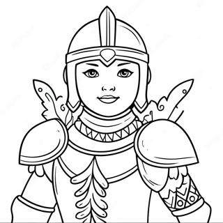 Fille Armure De Dieu Pages À Colorier