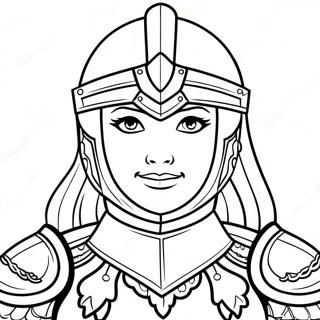 Page A Colorier Fille En Armure De Dieu 24985-22878