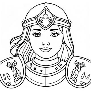 Page A Colorier Fille En Armure De Dieu 24985-22879