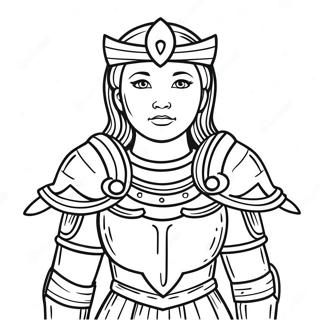 Page A Colorier Fille En Armure De Dieu 24985-22880