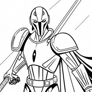 Page A Colorier Du General Grievous Menacant Avec Des Sabres Laser 24996-22891