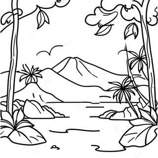 Page A Colorier Scene Naturelle Du Costa Rica 25045-22927