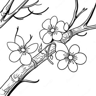 Fleur De Cerisier Pages À Colorier