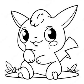 Page A Colorier Un Mignon Bebe Pokemon En Train De Jouer 25136-23001