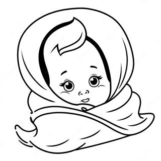 Page A Colorier Un Mignon Bebe Nouveau Ne Dans Une Couverture 25156-23020