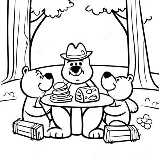 Page A Colorier De La Scene De Pique Nique De Yogi Bear 25216-23065