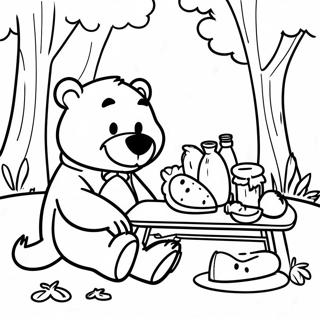 Page A Colorier De La Scene De Pique Nique De Yogi Bear 25216-23066