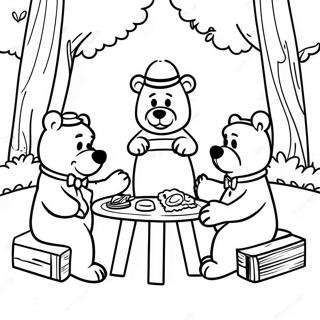 Page A Colorier De La Scene De Pique Nique De Yogi Bear 25216-23067