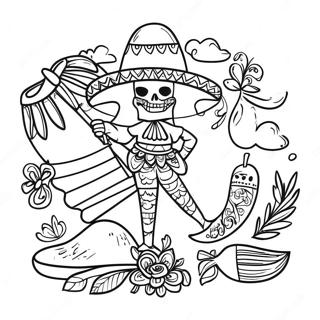 Page A Colorier De La Fete De Lindependance Mexicaine 25245-23087