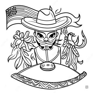Page A Colorier De La Fete De Lindependance Mexicaine 25245-23088