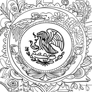 Page A Colorier Du Drapeau Mexicain Vibrant 25246-23089