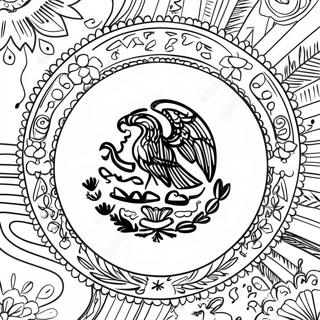 Page A Colorier Du Drapeau Mexicain Vibrant 25246-23092