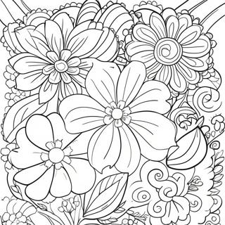 Page A Colorier De Fleurs Pour Soulager Le Stress Pour Adultes 25255-23094